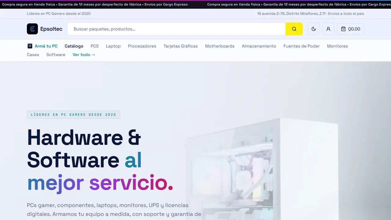 Epsoltec — tienda de hardware y PC gamer