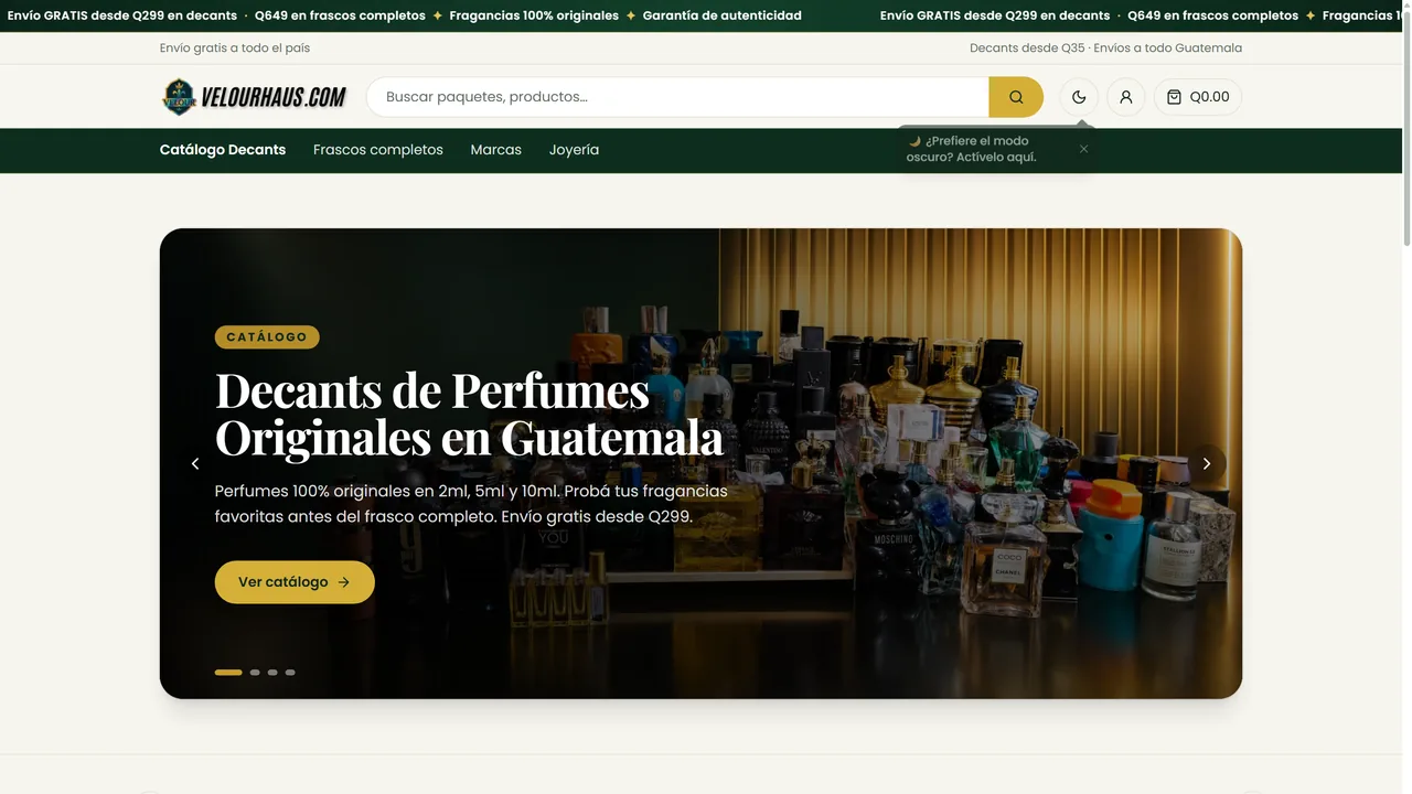 Velour Haus — tienda premium de perfumería
